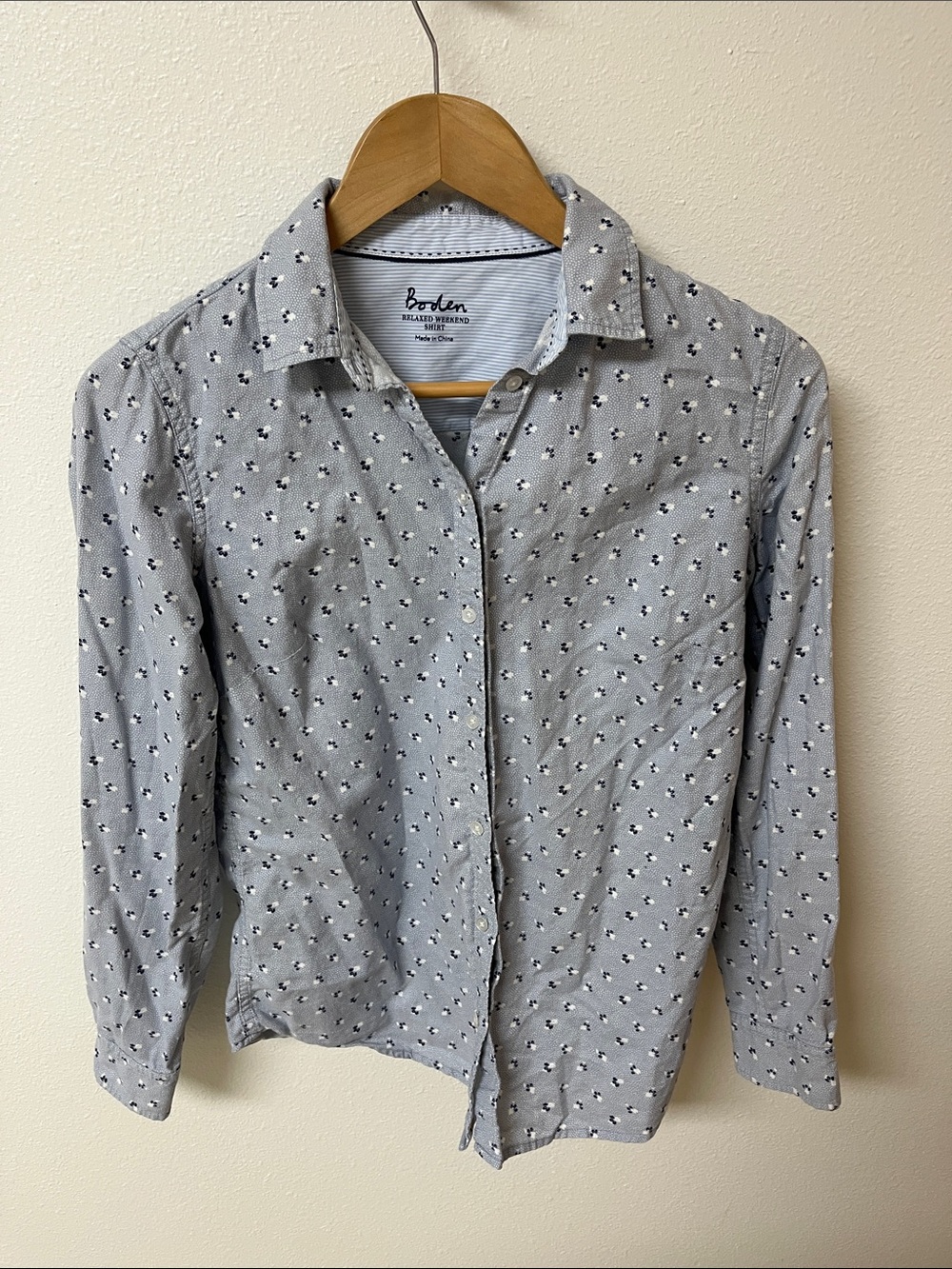 Boden women’s blue floral Patterned Button-Down Shirt size 6 - Picture 1 of 4